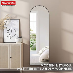 Full-length mirror | Madison | Black curved aluminium frame | Free-standing & wall-mounted