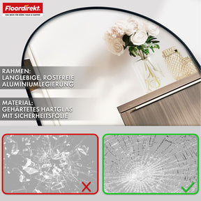 Full-length mirror | Madison | Black curved aluminium frame | Free-standing & wall-mounted