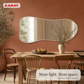 Full Length Mirror | Mila | Organic Wall Mirror with Cream White Aluminum Frame | 65 × 150 cm