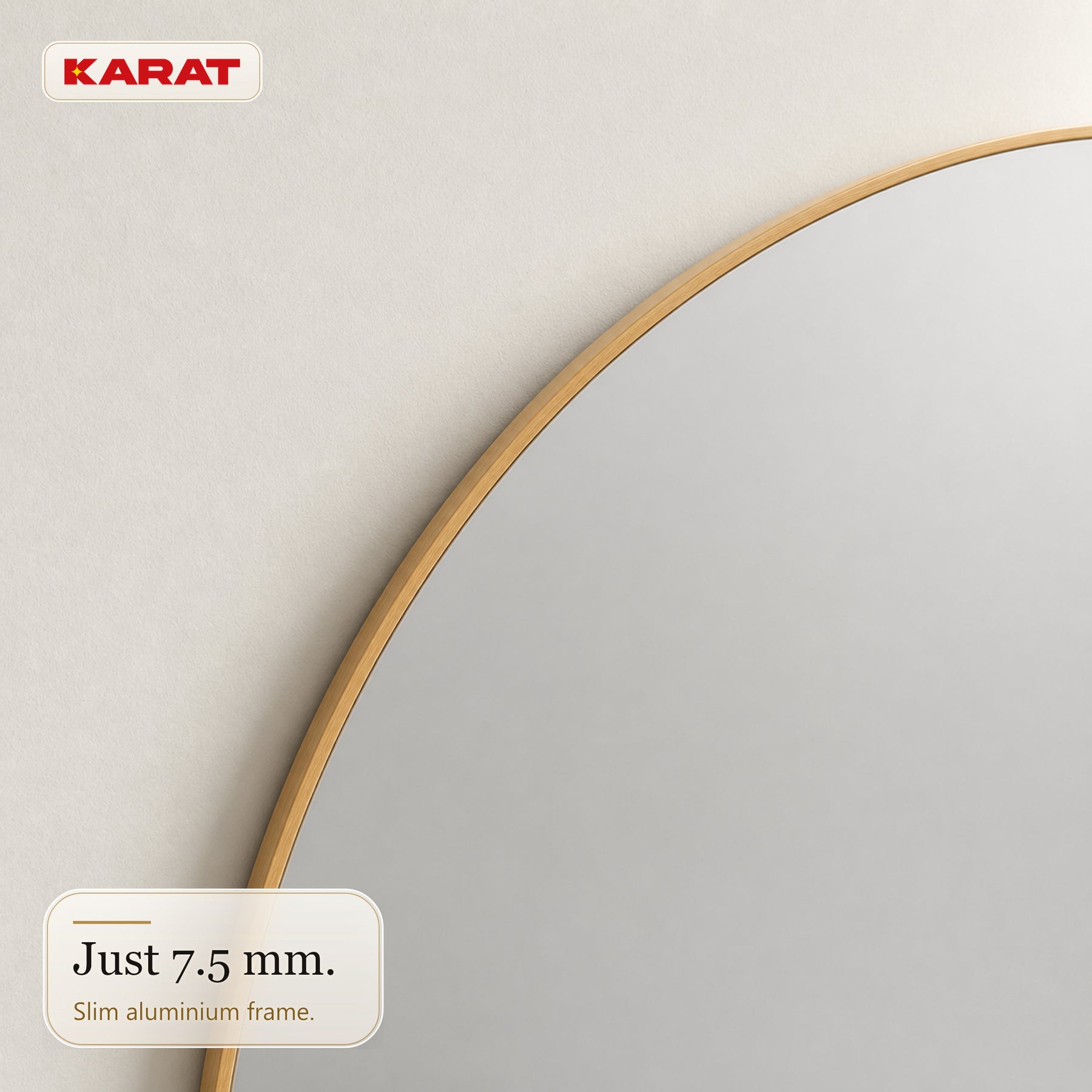 Wall Mirror | Serena | Organic Full-Length Mirror with Wood-Look Aluminum Frame | 60 × 120 cm
