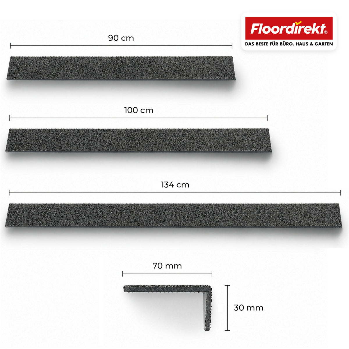 Stair Nosing Profile | Core | Anti-Slip GRP Stair Edge Profile with Aluminum Oxide Coating