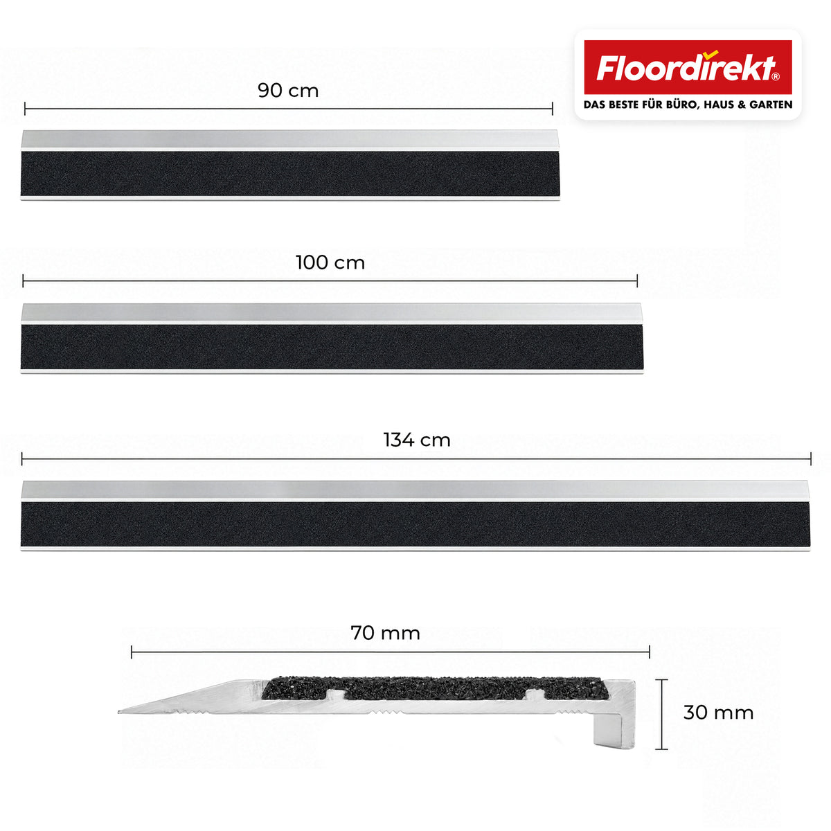 Stair Edge Profile | Tech | Aluminium Anti-Slip Profile with Slip-Resistant Insert
