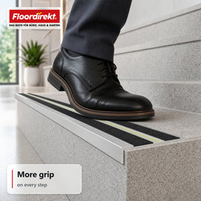 Stair Nosing Profile | Aura | Aluminium Anti-Slip Profile with Glow-in-the-Dark Strip