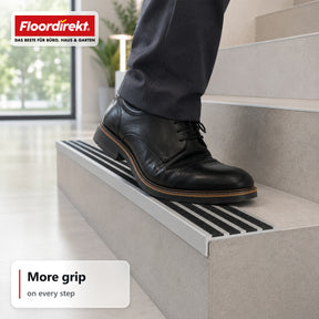 Stair Nosing Profile | Solid | Aluminium Anti-Slip Profile with Aluminium Oxide Insert