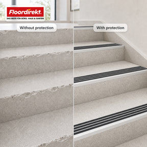 Stair Nosing Profile | Solid | Aluminium Anti-Slip Profile with Aluminium Oxide Insert