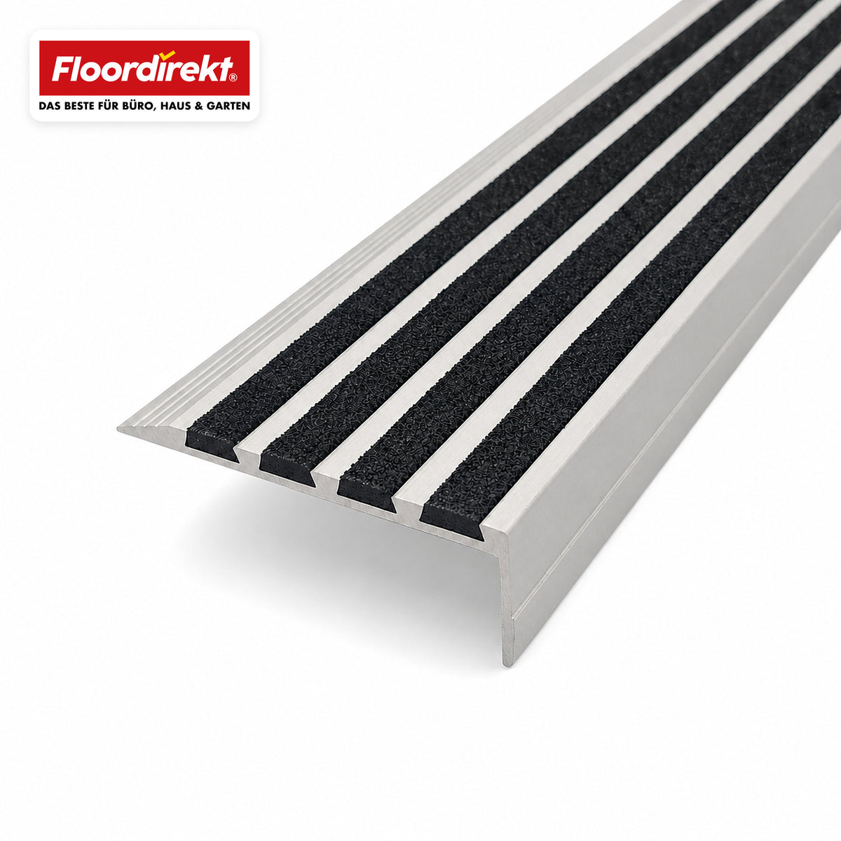Stair Nosing Profile | Solid | Aluminium Anti-Slip Profile with Aluminium Oxide Insert