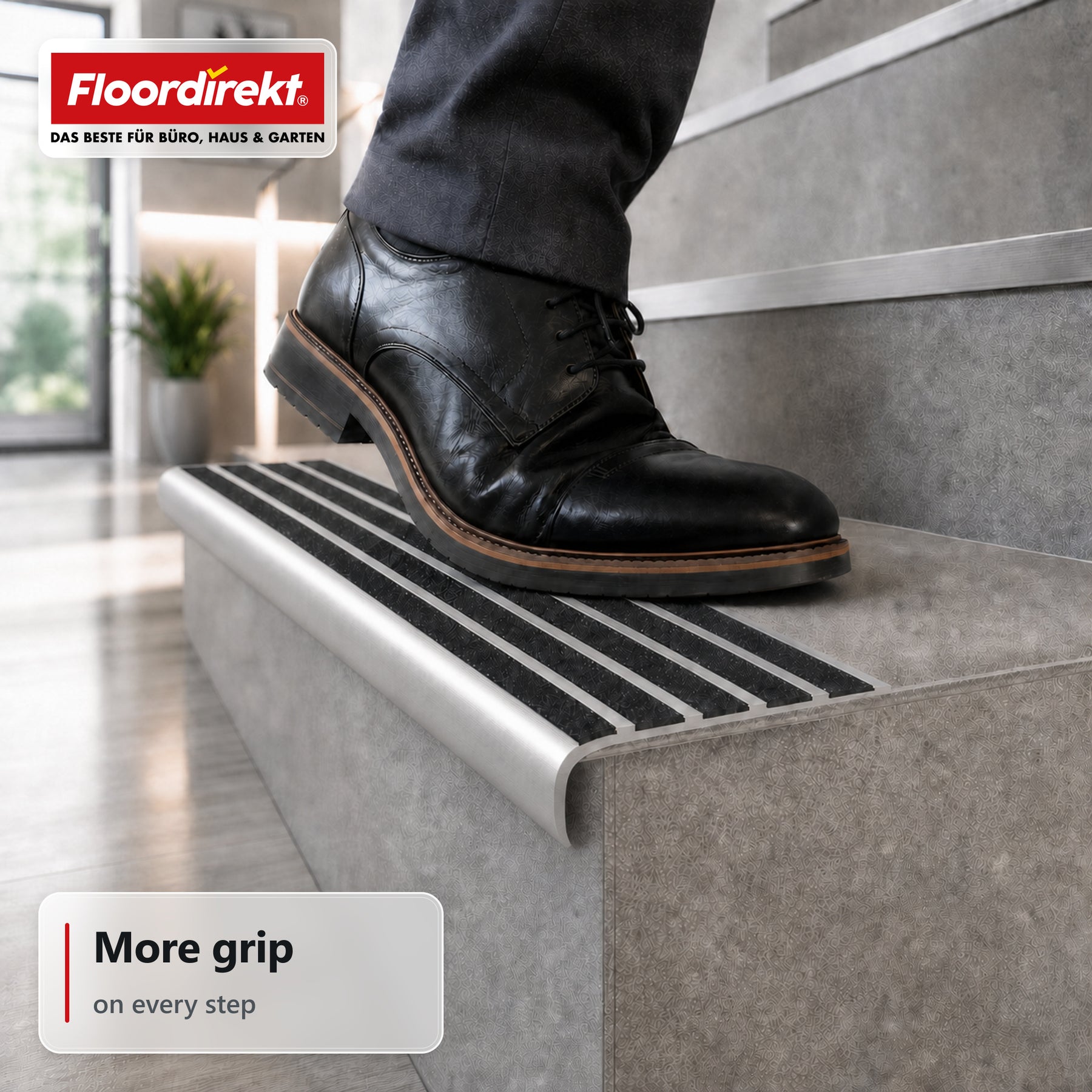 Stair Nosing Profile | Titan | Aluminum Anti-Slip Profile with Slip-Resistant Insert