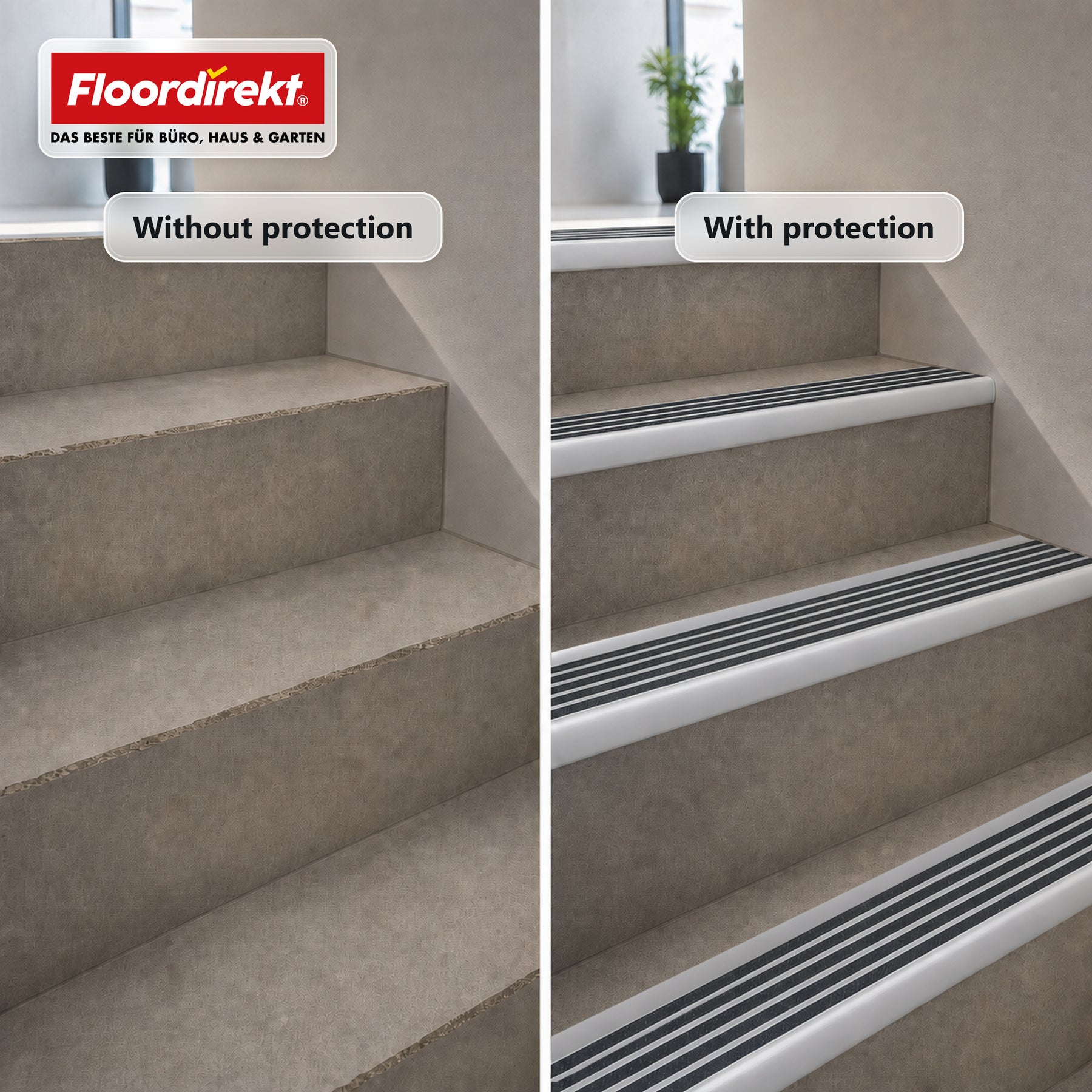 Stair Nosing Profile | Titan | Aluminum Anti-Slip Profile with Slip-Resistant Insert