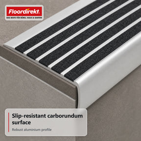 Stair Nosing Profile | Titan | Aluminum Anti-Slip Profile with Slip-Resistant Insert