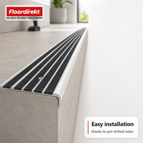 Stair Nosing Profile | Titan | Aluminum Anti-Slip Profile with Slip-Resistant Insert