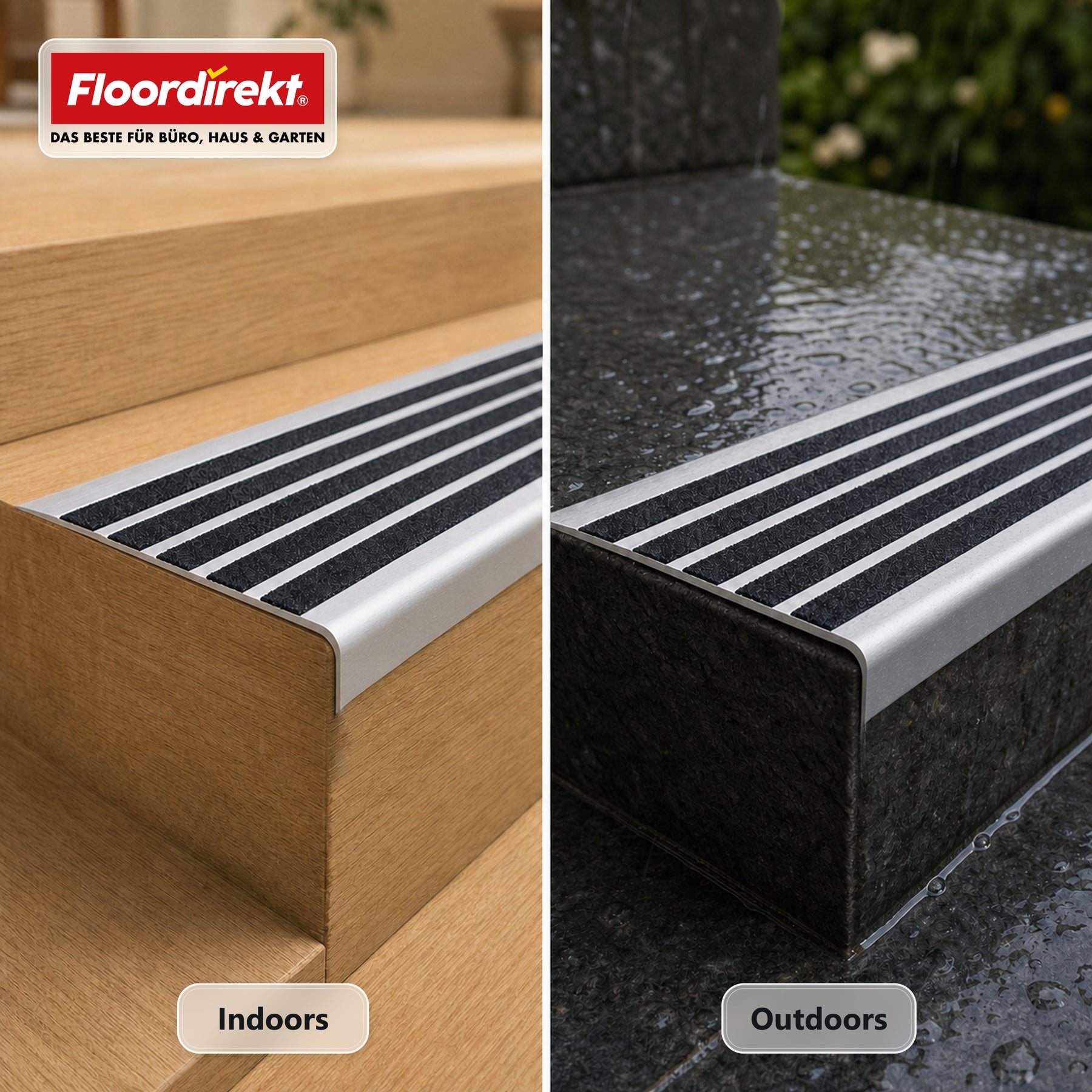 Stair Nosing Profile | Titan | Aluminum Anti-Slip Profile with Slip-Resistant Insert
