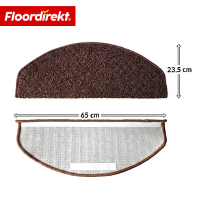 Stair Treads | Madrid | Half-Round Shaggy Stair Mat, Self-Adhesive & Sound-Absorbing