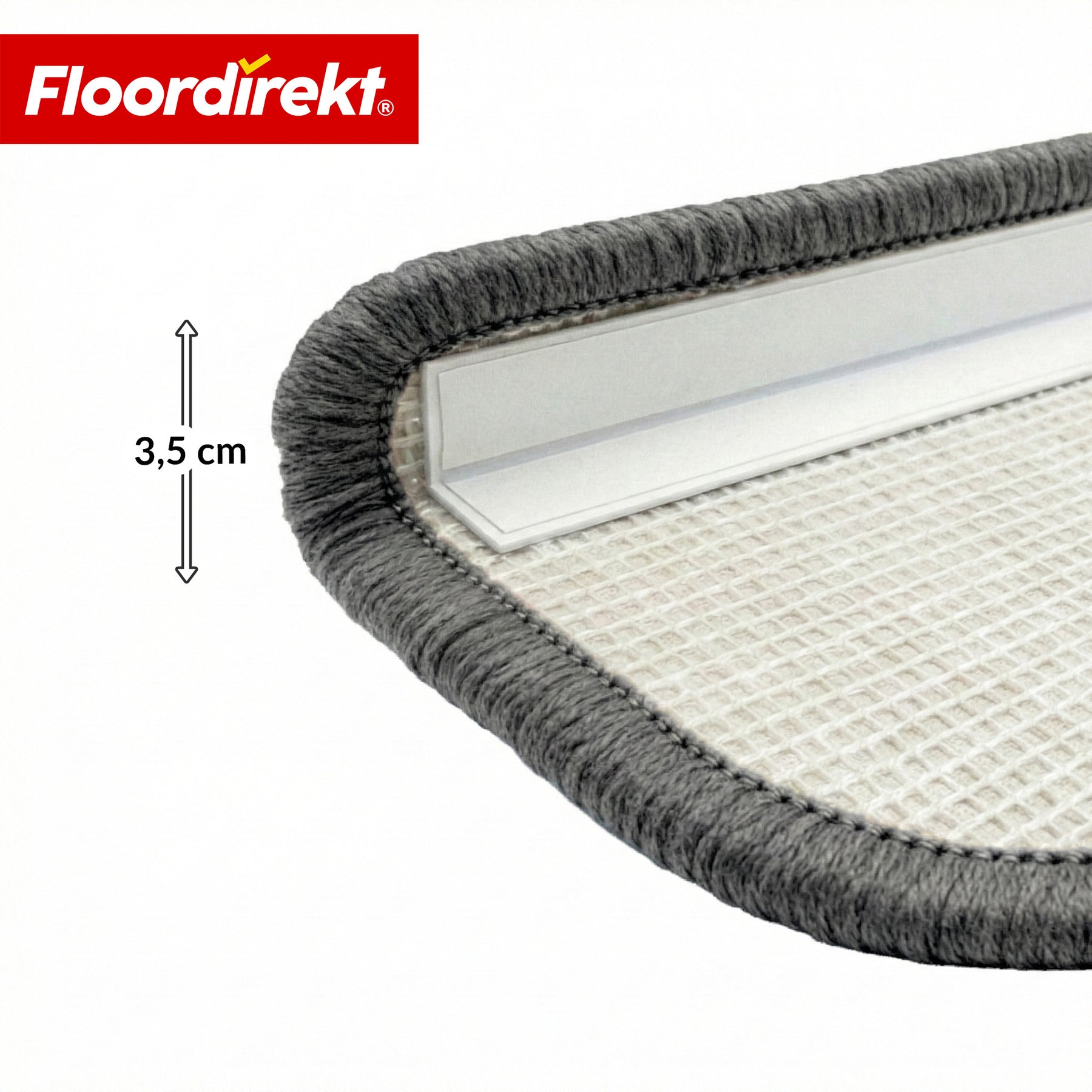 Stair Treads | Madrid | Half-Round Shaggy Stair Mat, Self-Adhesive & Sound-Absorbing