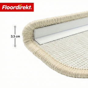 Stair Treads | Madrid | Half-Round Shaggy Stair Mat, Self-Adhesive & Sound-Absorbing