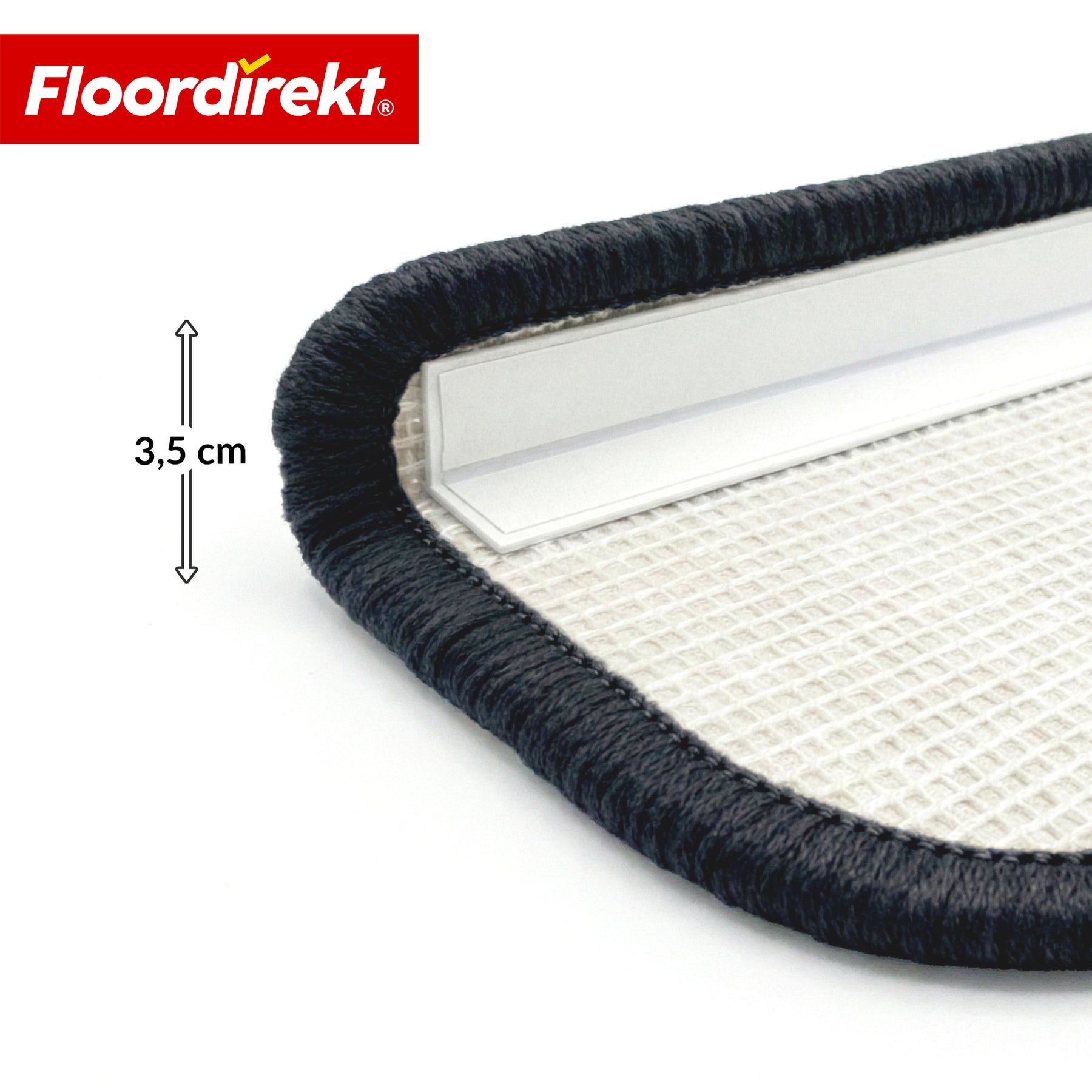 Stair Treads | Madrid | Half-Round Shaggy Stair Mat, Self-Adhesive & Sound-Absorbing