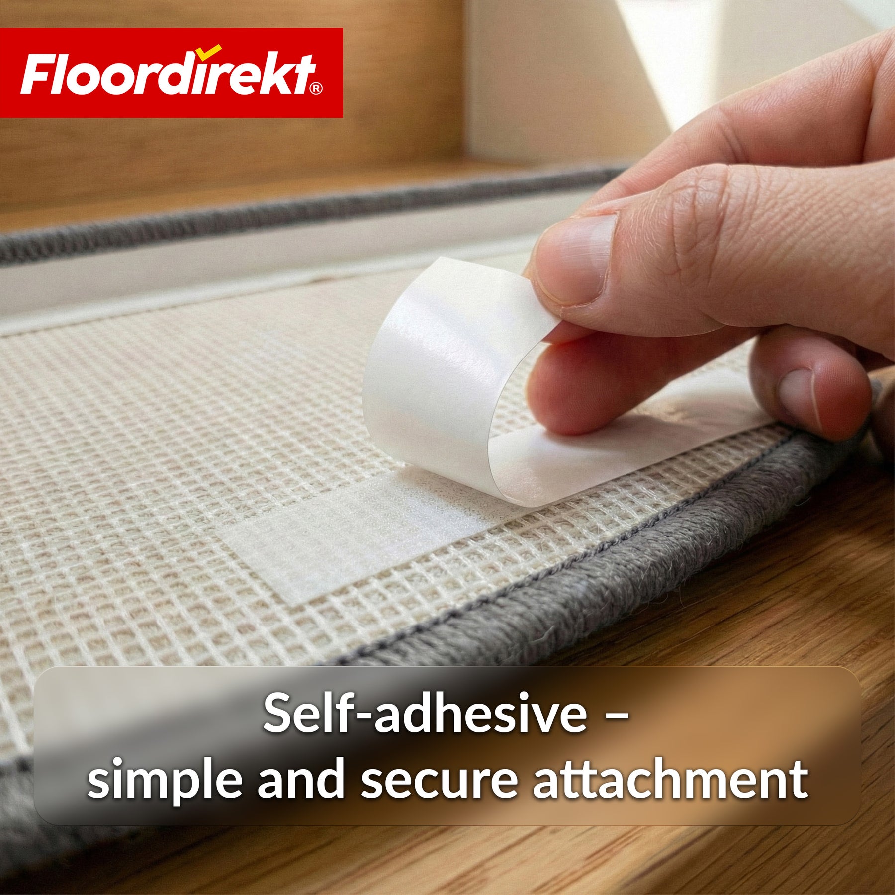 Stair Treads | Madrid | Half-Round Shaggy Stair Mat, Self-Adhesive & Sound-Absorbing