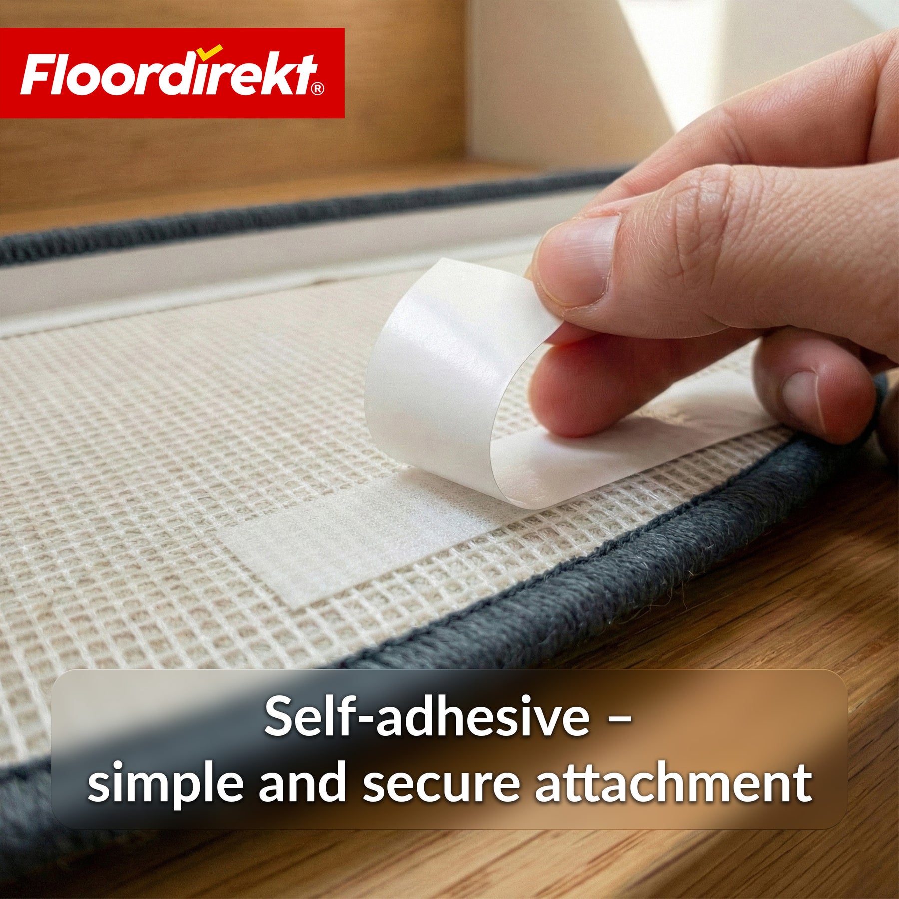 Stair Treads | Madrid | Half-Round Shaggy Stair Mat, Self-Adhesive & Sound-Absorbing