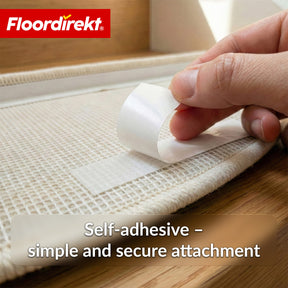 Stair Treads | Madrid | Half-Round Shaggy Stair Mat, Self-Adhesive & Sound-Absorbing