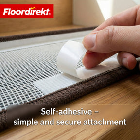 Stair Treads | Madrid | Half-Round Shaggy Stair Mat, Self-Adhesive & Sound-Absorbing