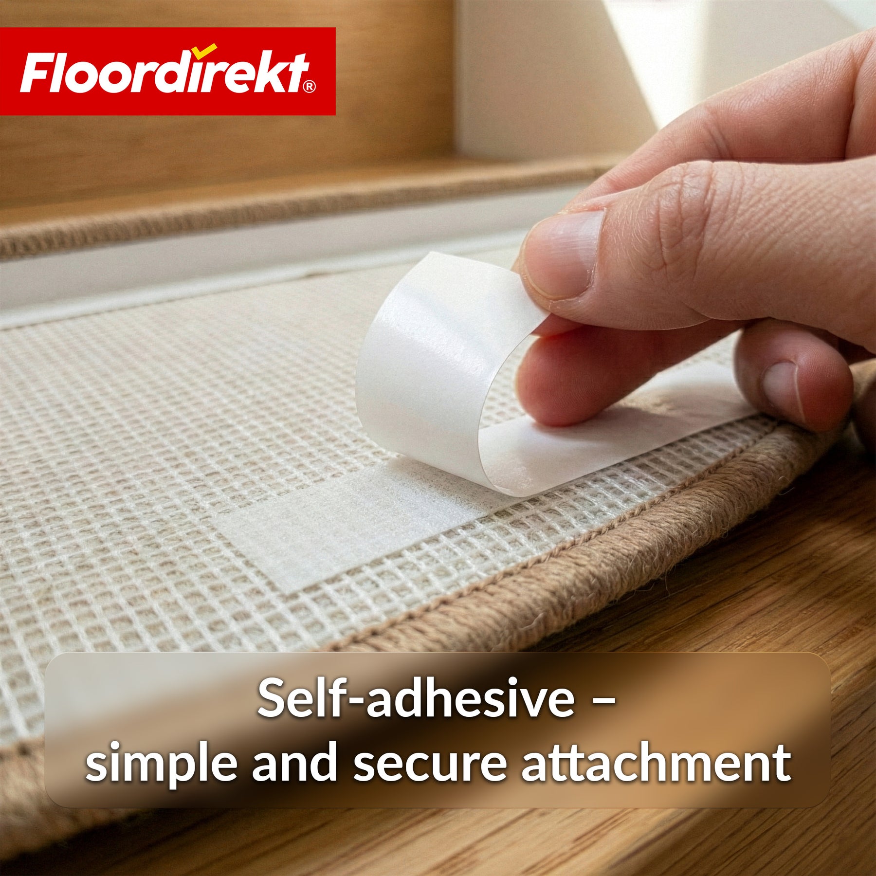 Stair Treads | Madrid | Half-Round Shaggy Stair Mat, Self-Adhesive & Sound-Absorbing