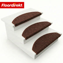 Stair Treads | Madrid | Half-Round Shaggy Stair Mat, Self-Adhesive & Sound-Absorbing