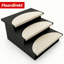 Stair Treads | Madrid | Half-Round Shaggy Stair Mat, Self-Adhesive & Sound-Absorbing