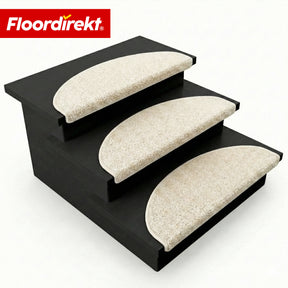 Stair Treads | Madrid | Half-Round Shaggy Stair Mat, Self-Adhesive & Sound-Absorbing