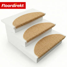 Stair Treads | Madrid | Half-Round Shaggy Stair Mat, Self-Adhesive & Sound-Absorbing