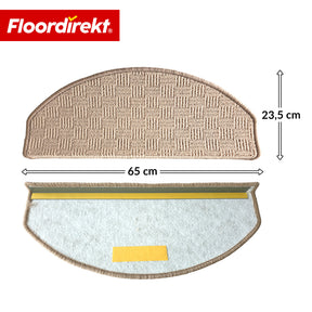 Stair Tread Mat | Monaco | Non-Slip Polypropylene Stair Mat, Durable, Noise-Reducing & Easy-Care, Semi-Circular