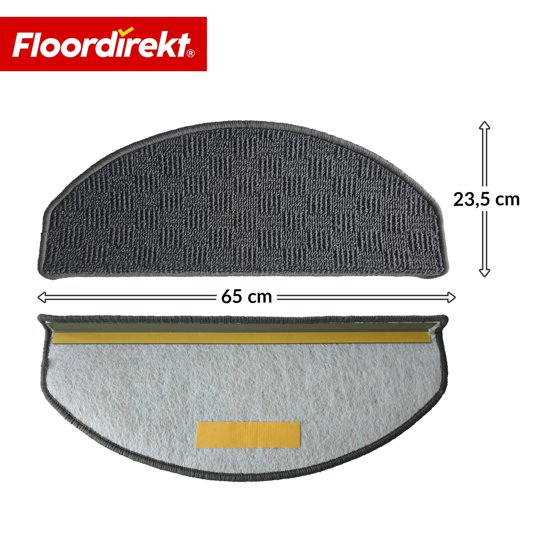 Stair Tread Mat | Monaco | Non-Slip Polypropylene Stair Mat, Durable, Noise-Reducing & Easy-Care, Semi-Circular