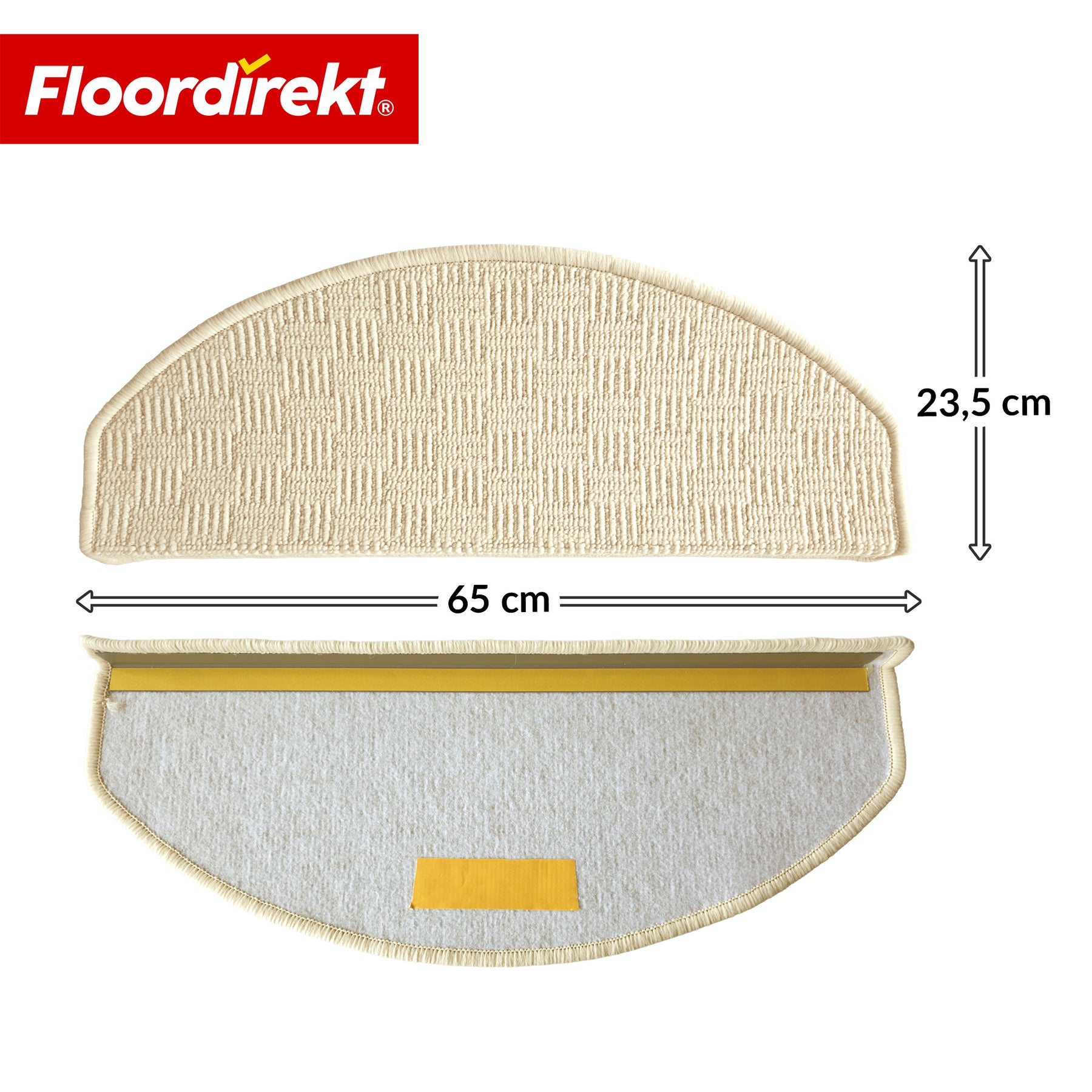Stair Tread Mat | Monaco | Non-Slip Polypropylene Stair Mat, Durable, Noise-Reducing & Easy-Care, Semi-Circular