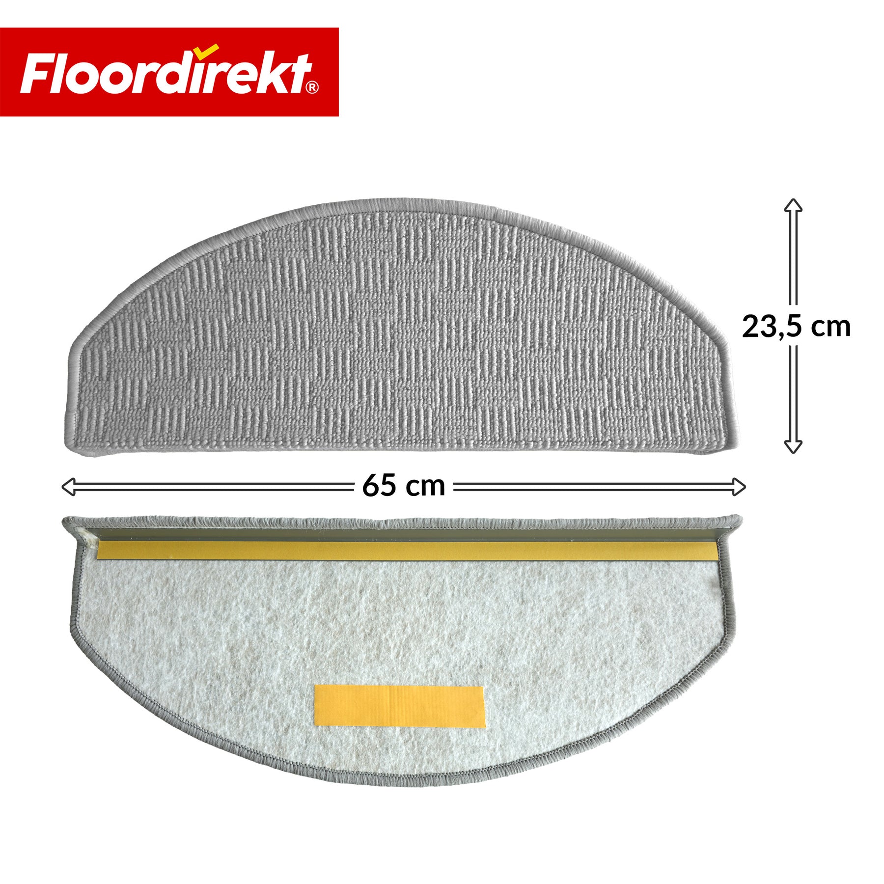 Stair Tread Mat | Monaco | Non-Slip Polypropylene Stair Mat, Durable, Noise-Reducing & Easy-Care, Semi-Circular