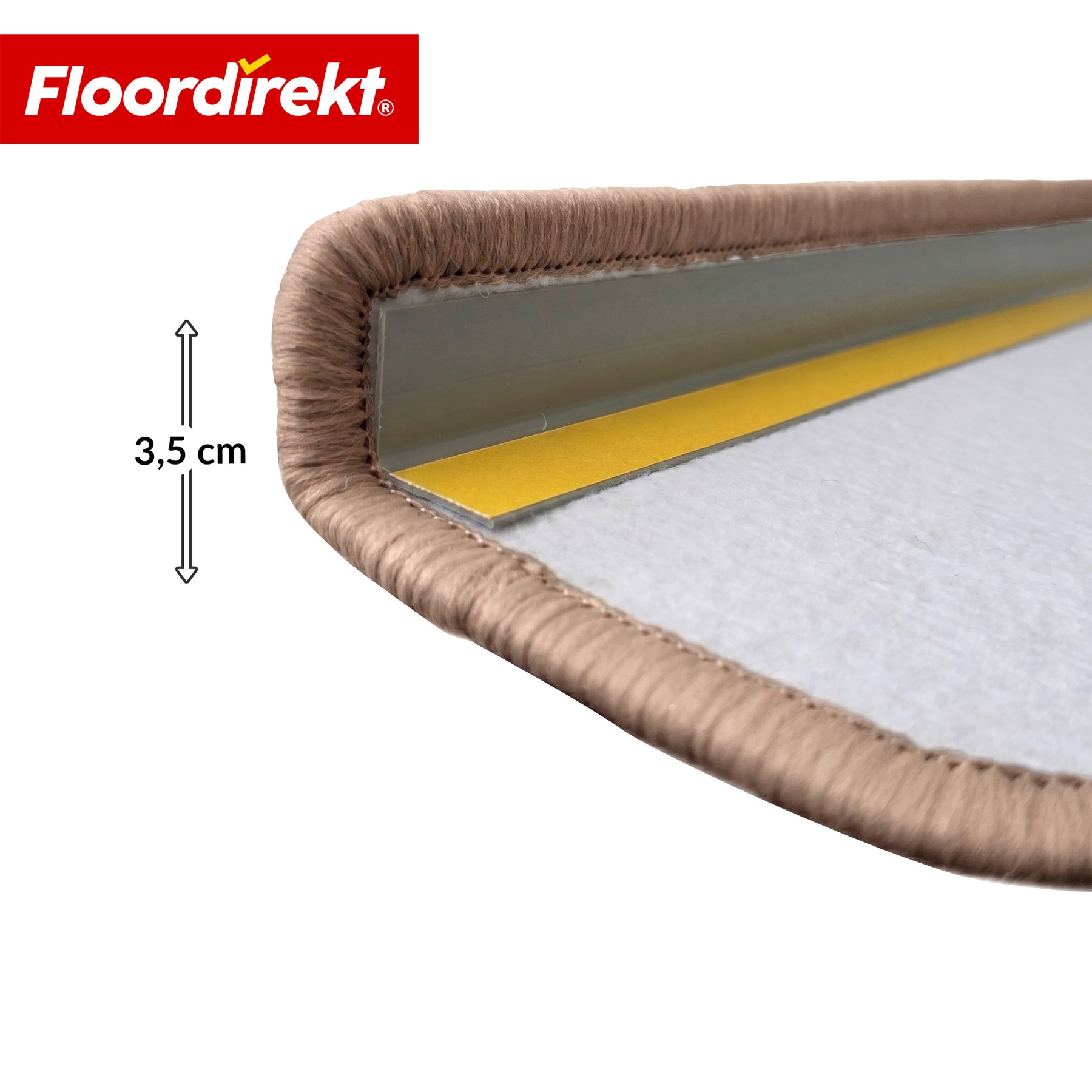 Stair Tread Mat | Monaco | Non-Slip Polypropylene Stair Mat, Durable, Noise-Reducing & Easy-Care, Semi-Circular