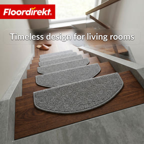 Stair Tread Mat | Monaco | Non-Slip Polypropylene Stair Mat, Durable, Noise-Reducing & Easy-Care, Semi-Circular