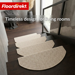 Stair Tread Mat | Monaco | Non-Slip Polypropylene Stair Mat, Durable, Noise-Reducing & Easy-Care, Semi-Circular