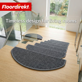 Stair Tread Mat | Monaco | Non-Slip Polypropylene Stair Mat, Durable, Noise-Reducing & Easy-Care, Semi-Circular