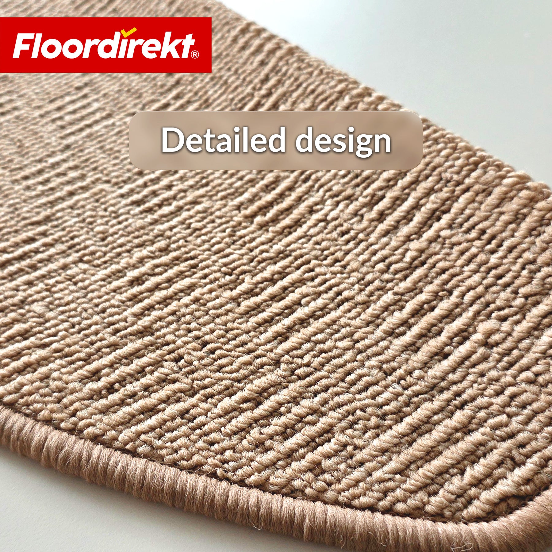 Stair Tread Mat | Monaco | Non-Slip Polypropylene Stair Mat, Durable, Noise-Reducing & Easy-Care, Semi-Circular
