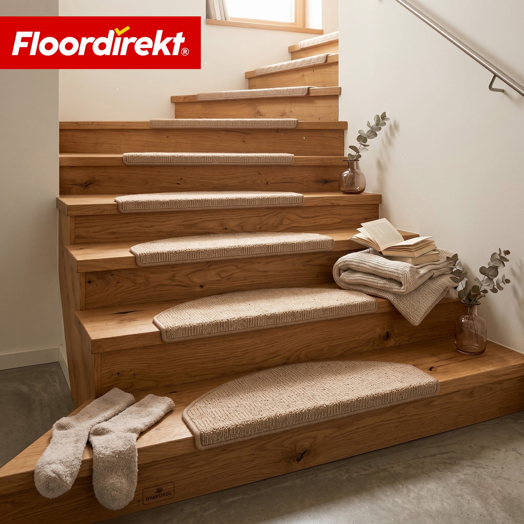Stair Tread Mat | Monaco | Non-Slip Polypropylene Stair Mat, Durable, Noise-Reducing & Easy-Care, Semi-Circular