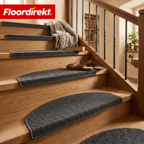 Stair Tread Mat | Monaco | Non-Slip Polypropylene Stair Mat, Durable, Noise-Reducing & Easy-Care, Semi-Circular