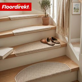 Stair Tread Mat | Monaco | Non-Slip Polypropylene Stair Mat, Durable, Noise-Reducing & Easy-Care, Semi-Circular