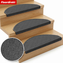Stair Tread Mat | Monaco | Non-Slip Polypropylene Stair Mat, Durable, Noise-Reducing & Easy-Care, Semi-Circular