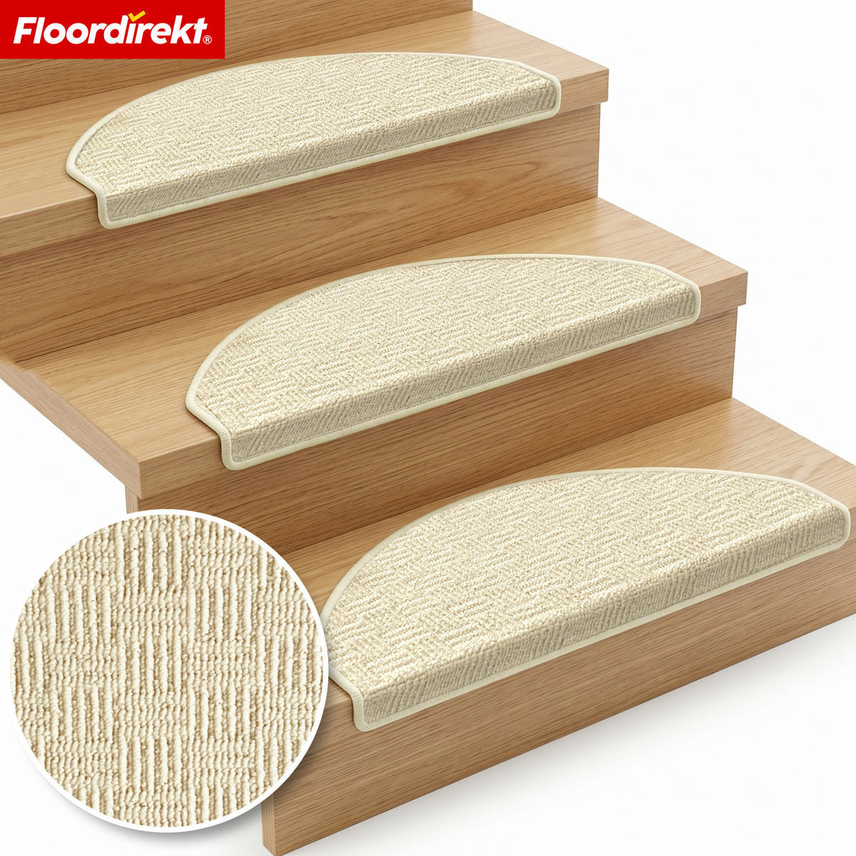 Stair Tread Mat | Monaco | Non-Slip Polypropylene Stair Mat, Durable, Noise-Reducing & Easy-Care, Semi-Circular
