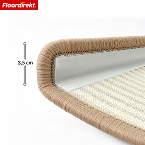 Sisal Stair Tread | Pearl | Semi-Circular Non-Slip Stair Mat, Sound-Absorbing & Durable