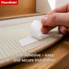 Sisal Stair Tread | Pearl | Semi-Circular Non-Slip Stair Mat, Sound-Absorbing & Durable