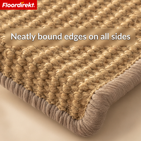 Sisal Stair Tread | Pearl | Semi-Circular Non-Slip Stair Mat, Sound-Absorbing & Durable