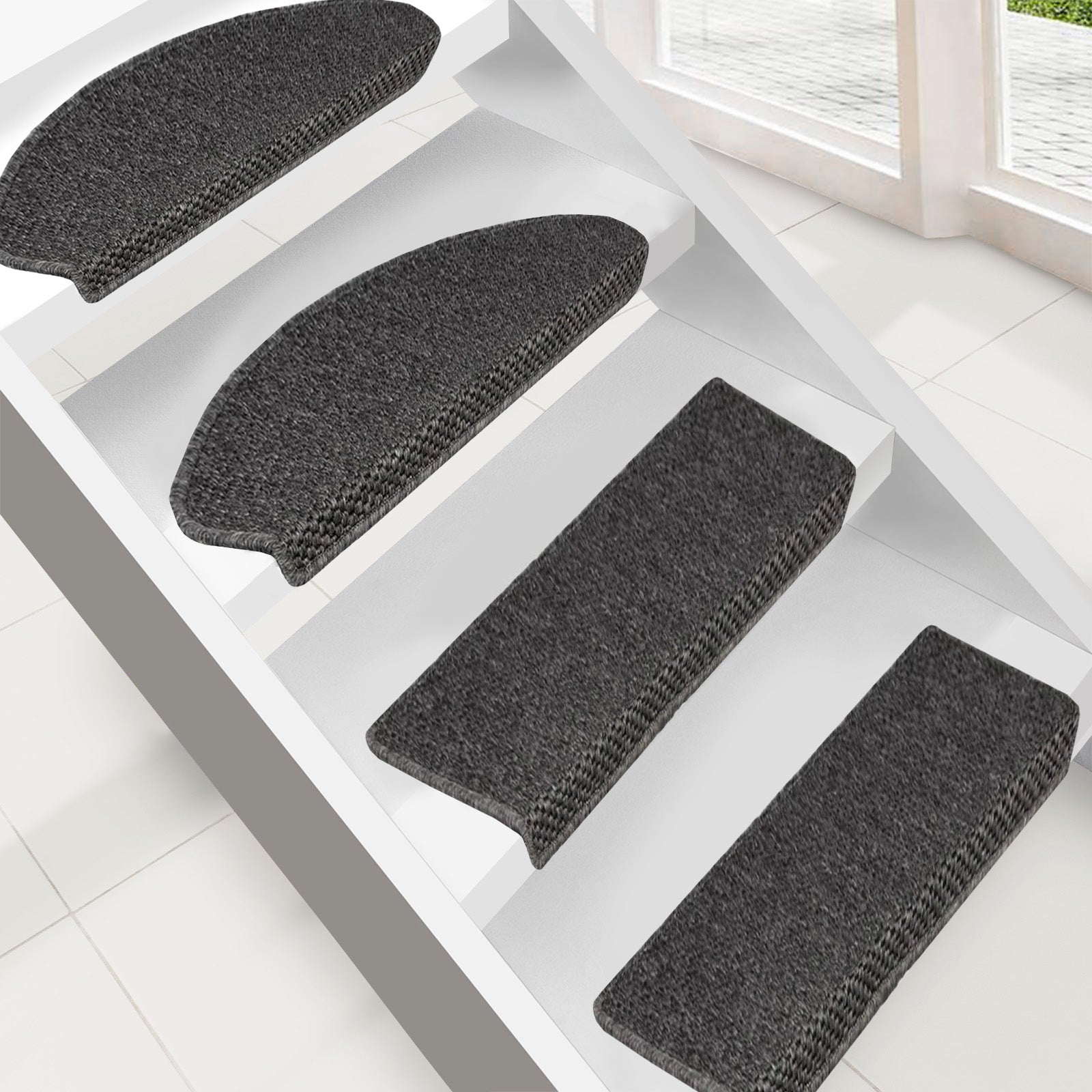 Stair Carpet Mats Calcutta Sisal Optics Semicircle or Rectangular