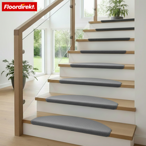Velour Stair Tread | Vienna | Half-Round, Non-Slip Stair Mat Made of Durable Polypropylene | Stair Protection, Sound-Reducing & Antistatic | Available in 4 Modern Colours