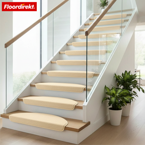 Velour Stair Tread | Vienna | Half-Round, Non-Slip Stair Mat Made of Durable Polypropylene | Stair Protection, Sound-Reducing & Antistatic | Available in 4 Modern Colours