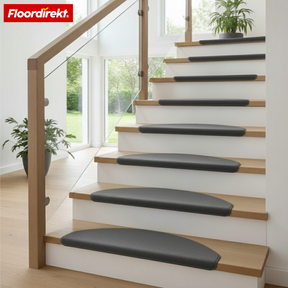 Velour Stair Tread | Vienna | Half-Round, Non-Slip Stair Mat Made of Durable Polypropylene | Stair Protection, Sound-Reducing & Antistatic | Available in 4 Modern Colours