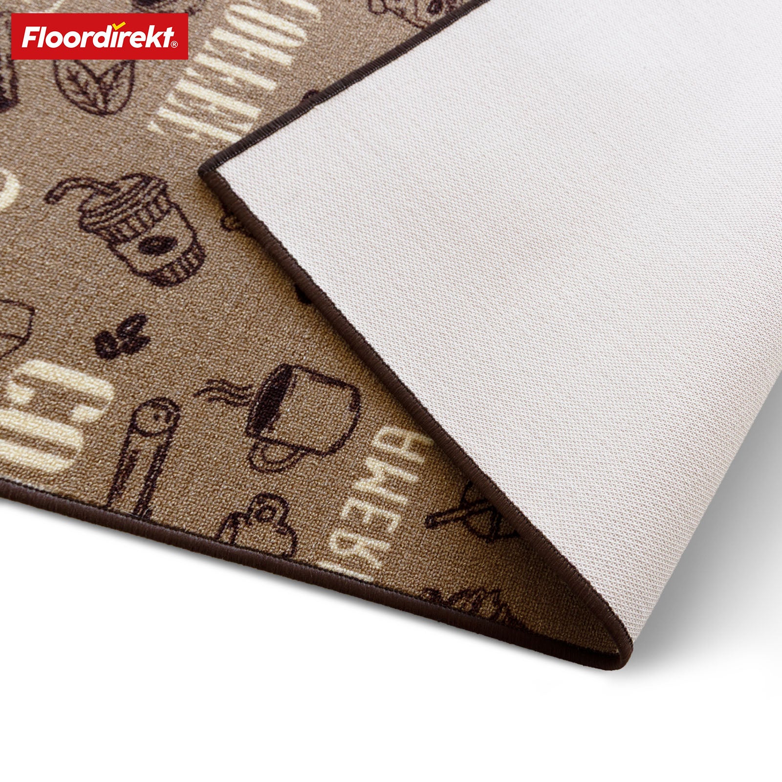 Runner Rug | Coffee | Modern Kitchen Runner with Coffee Motifs | Non-Slip, Durable & Easy to Clean